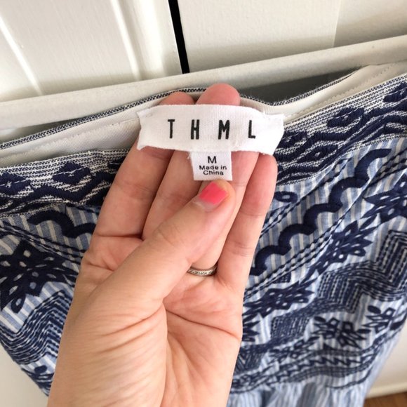THML Seersucker Embroidered Sundress - M - Picture 3 of 5